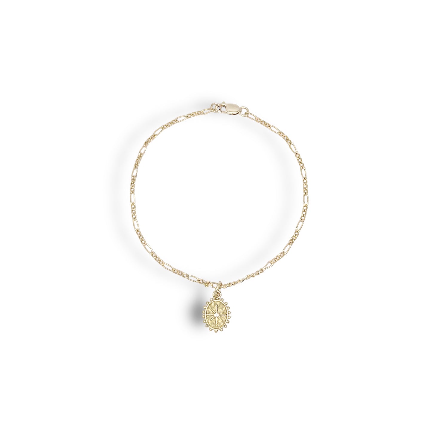 Star Plate Pendant & Figaro Chain Bracelet