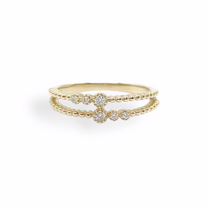 323 Diamond Double Band Ring