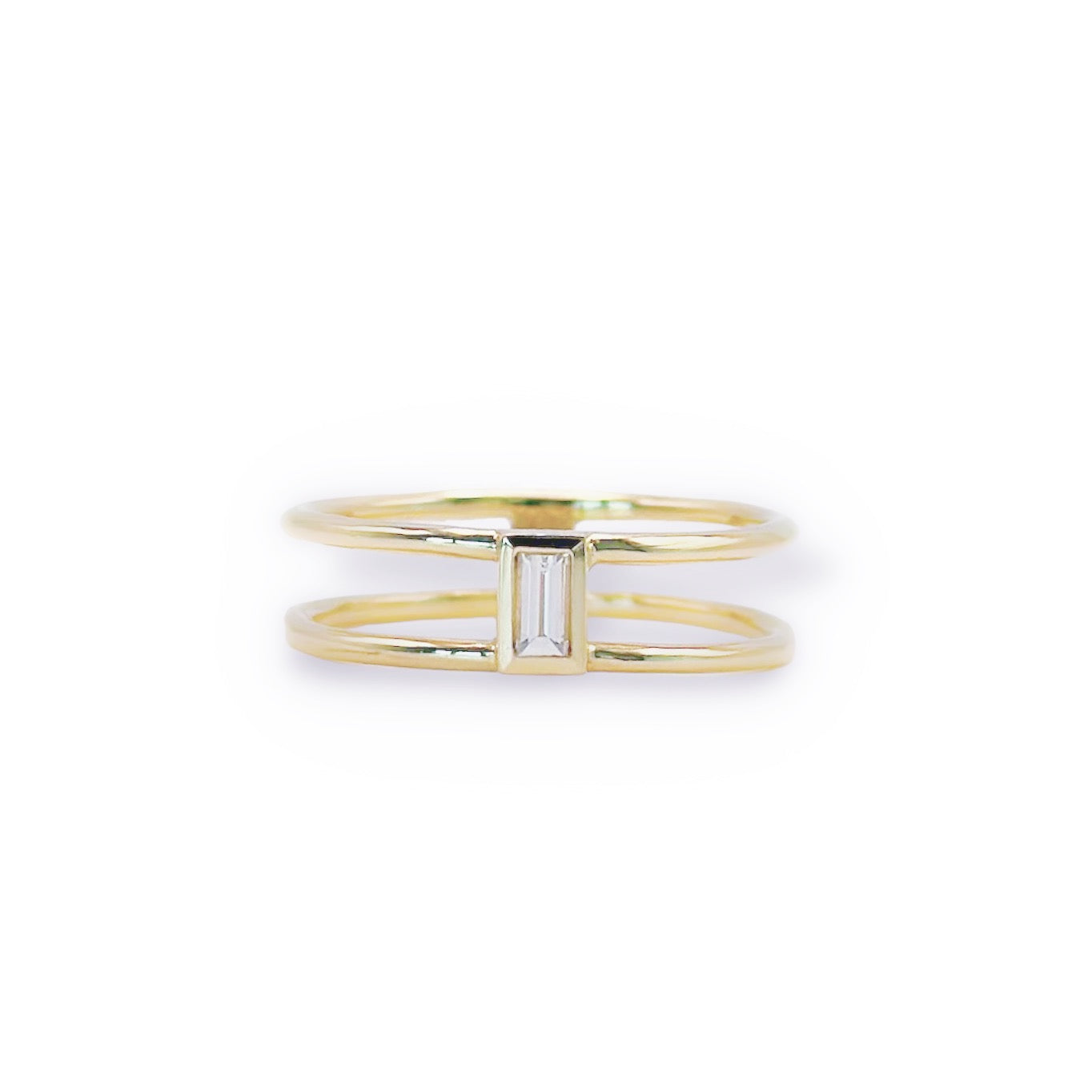 Baguette Diamond Double Band Ring