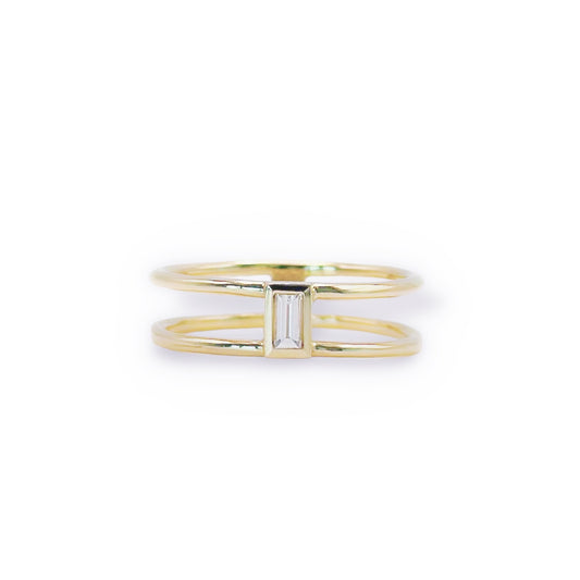 Baguette Diamond Double Band Ring