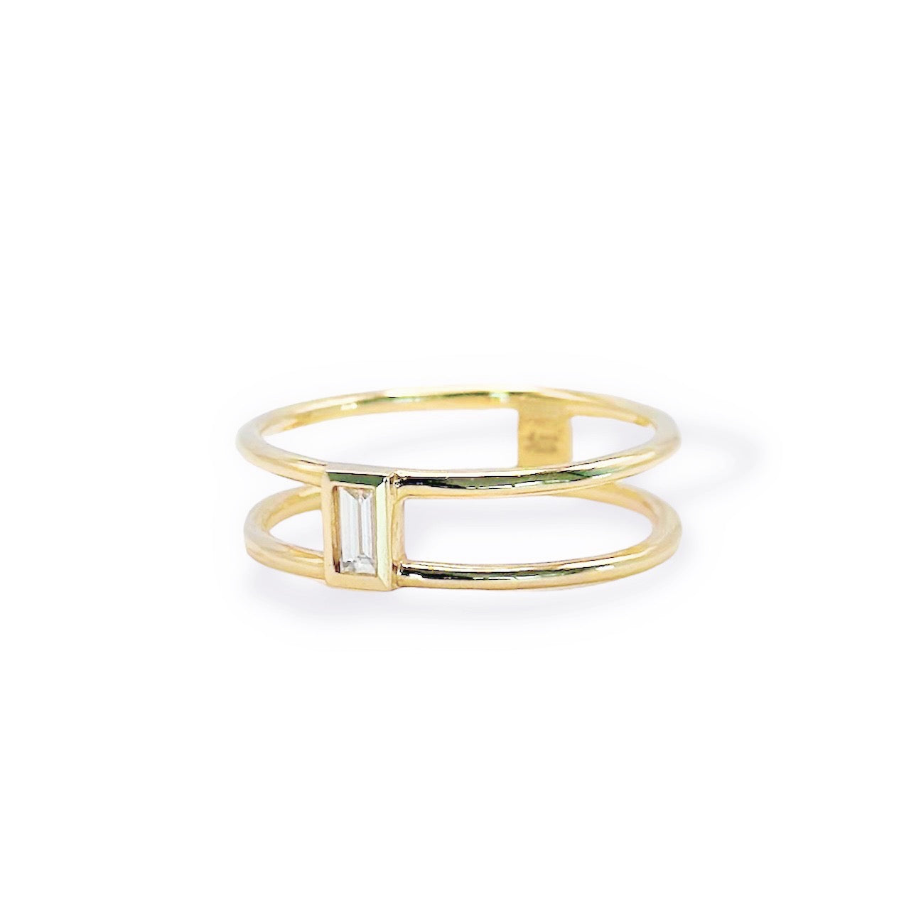 Baguette Diamond Double Band Ring