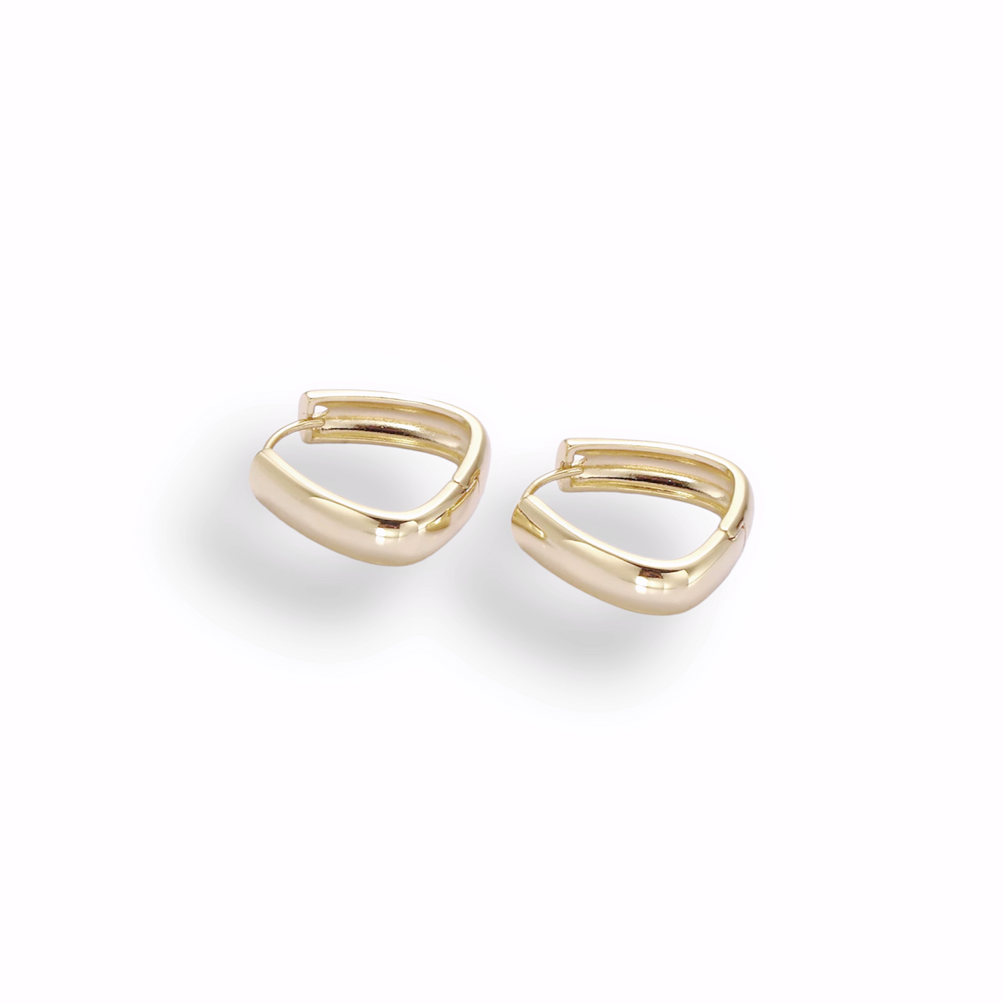 Curved Triangle Hoop Earrings