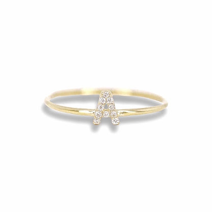 Custom Diamond Single Initial Band Ring