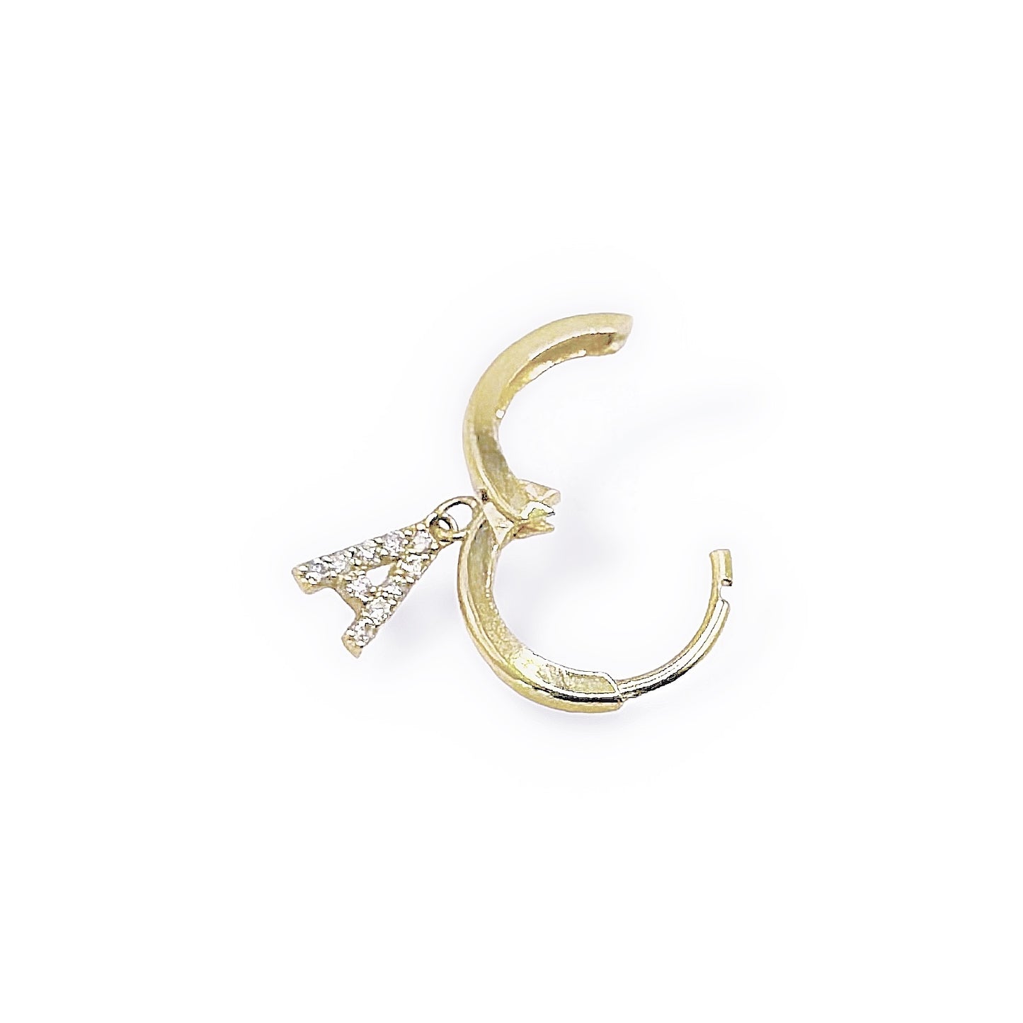 Diamond Initial Huggie Earring (Single)