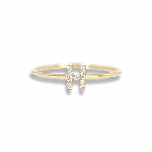 Custom Diamond Single Initial Band Ring