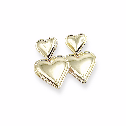 Double Heart Stud Earrings