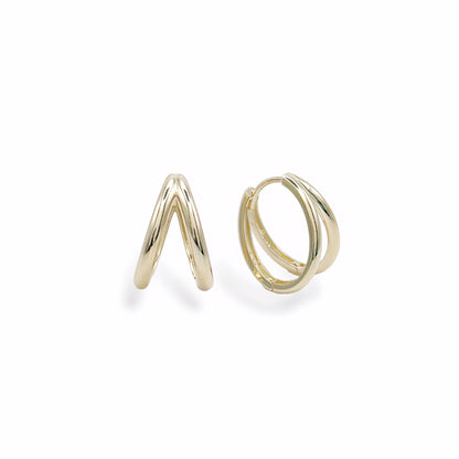 Double Hoop Huggie Earrings