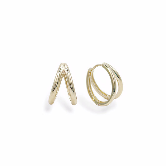 Double Hoop Huggie Earrings