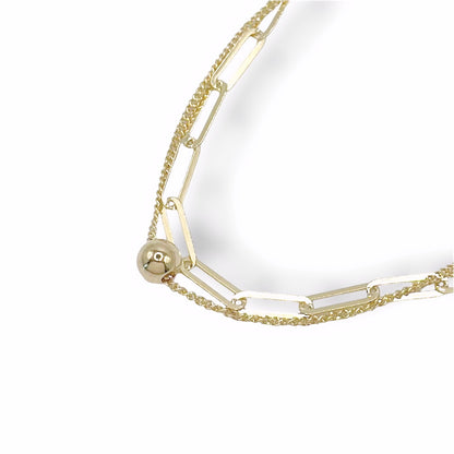 Golden Marble Double Chain Bracelet