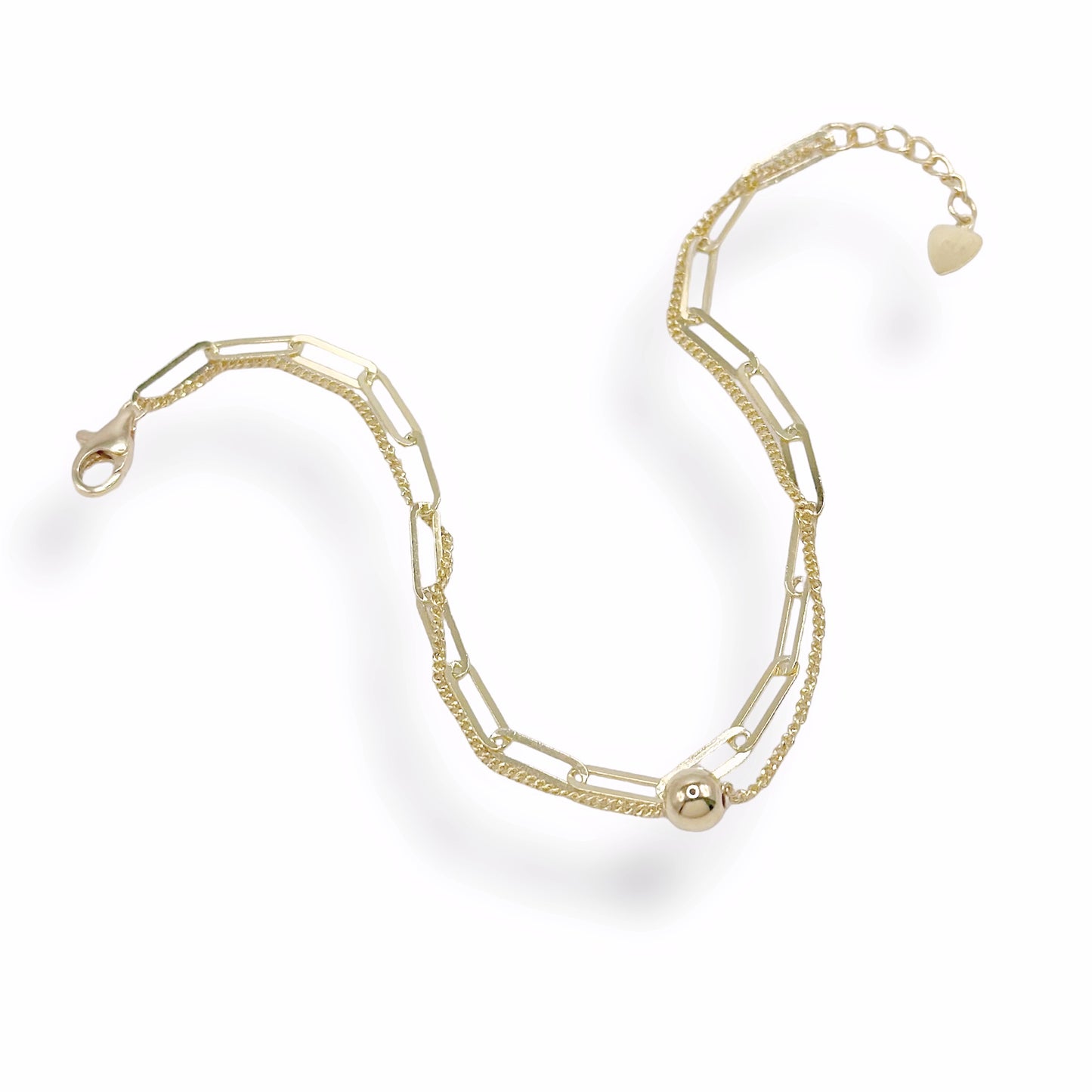 Golden Marble Double Chain Bracelet