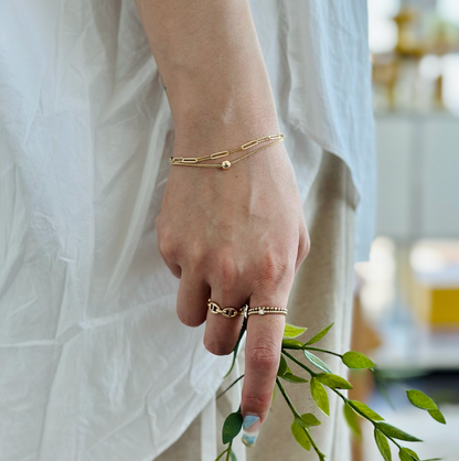 Golden Marble Double Chain Bracelet