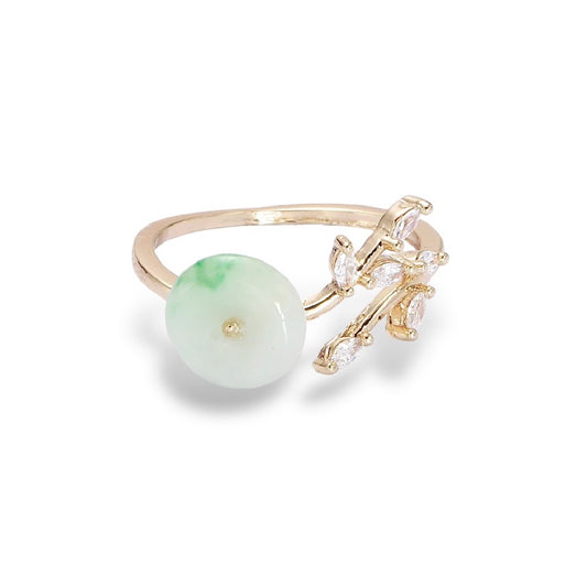 Jade Leaf Open Ring