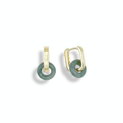 Jade Triple Hoop Earrings