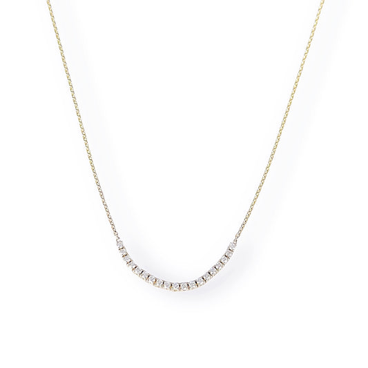 Coastline Curved Natural Brilliant Cut Diamonds Necklace