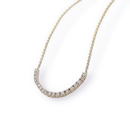 Coastline Curved Natural Brilliant Cut Diamonds Necklace