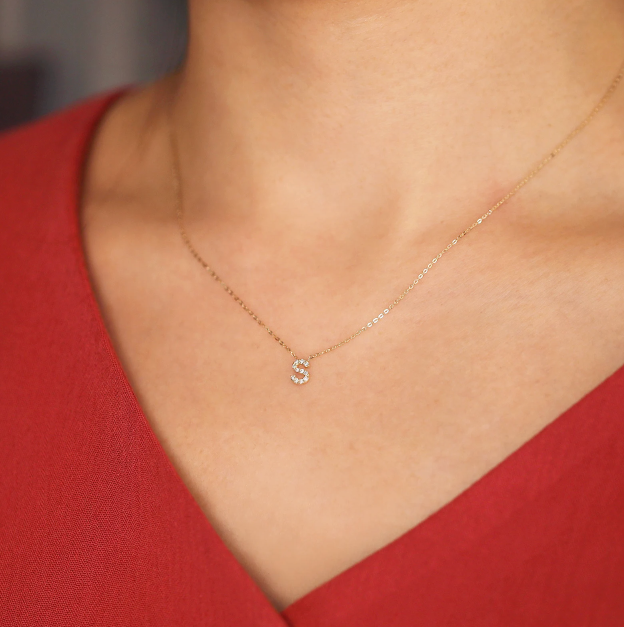 Custom Diamond Initial Necklace