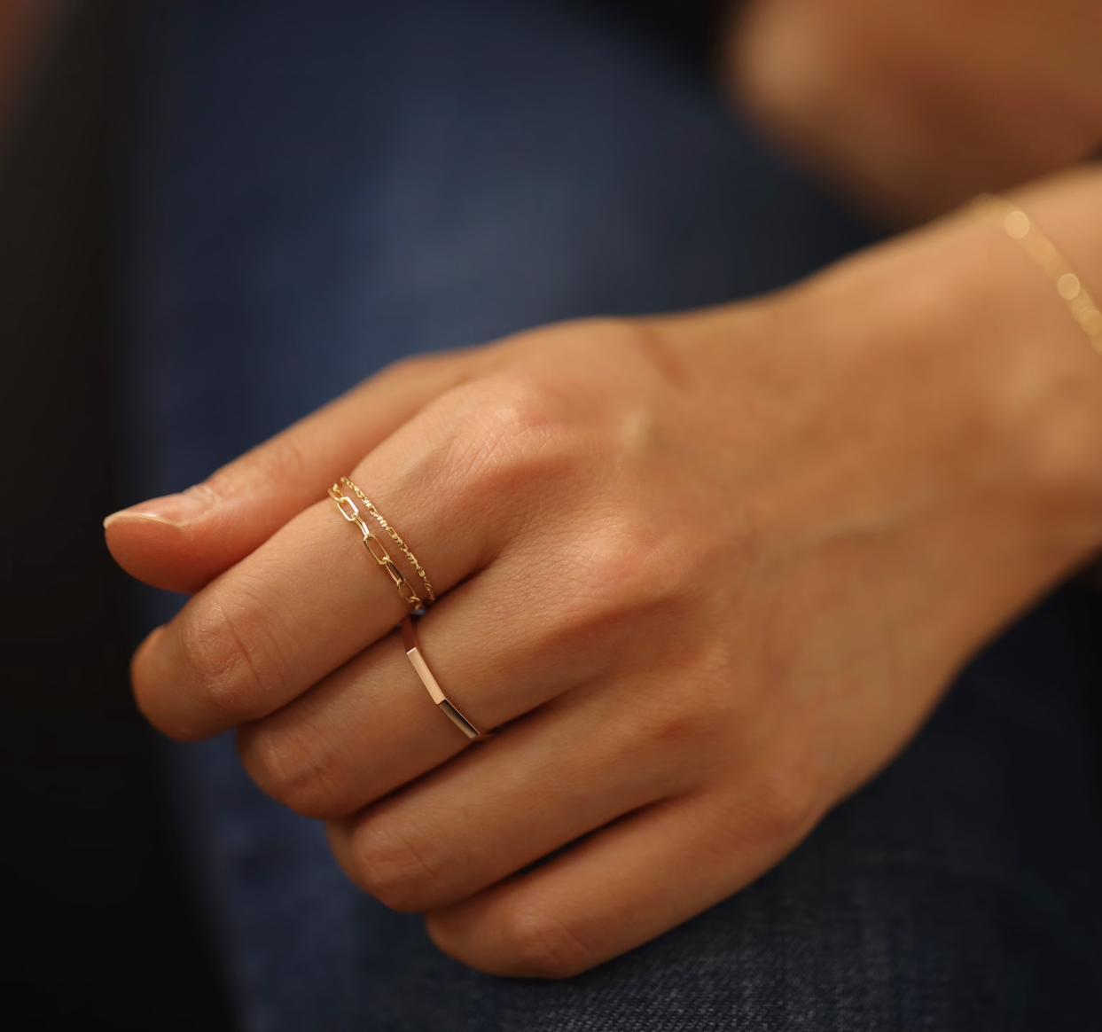 Petit Paper Clip Chain Ring