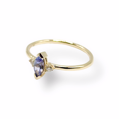 Tanzanite Marquise Double Diamond Ring