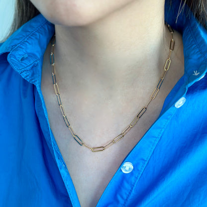 Thin Combination Paperclip Chain Necklace