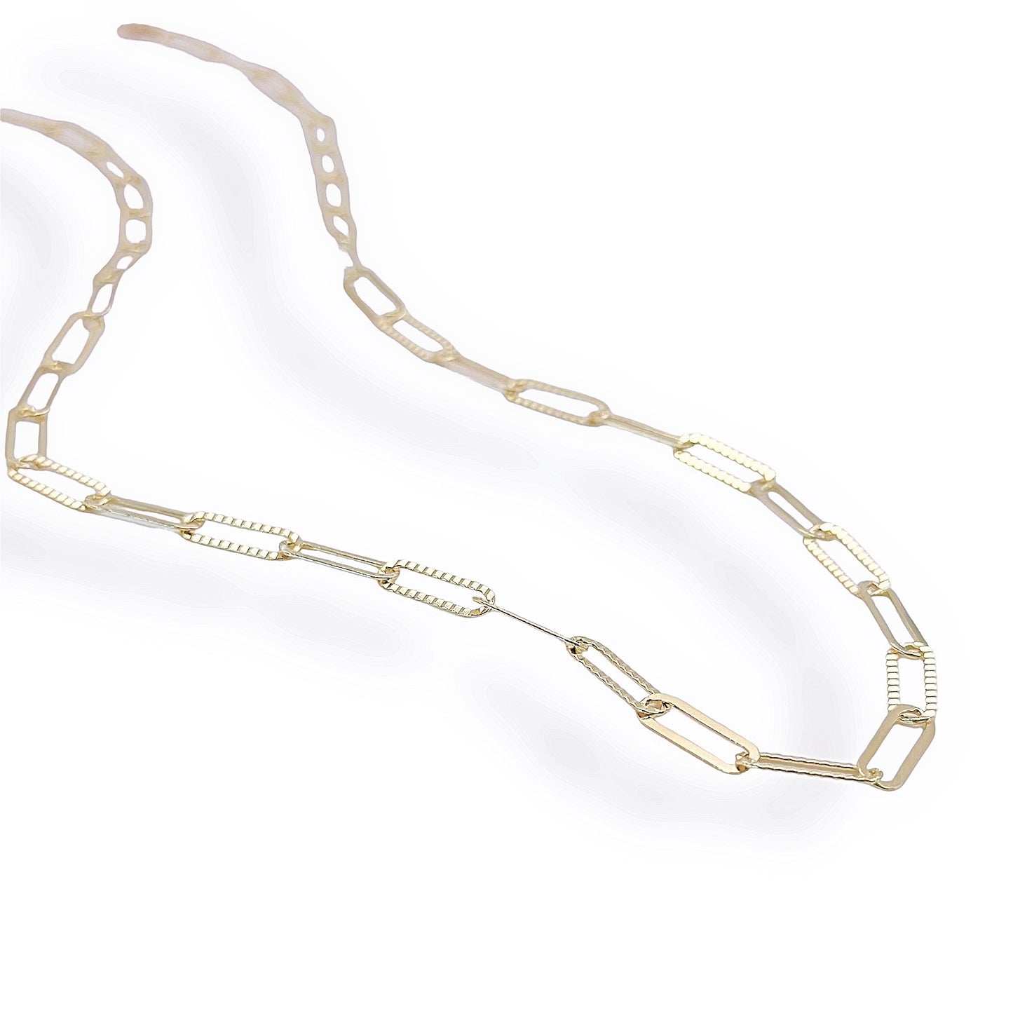 Thin Combination Paperclip Chain Necklace