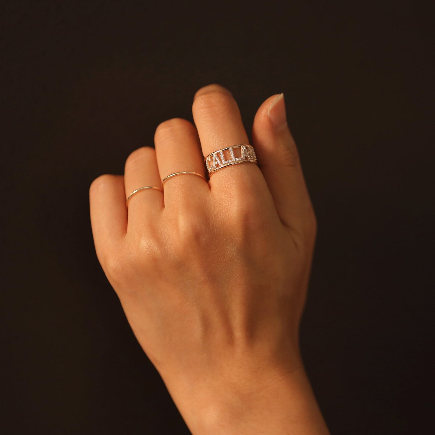 Custom Diamond Initial Double Band