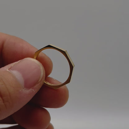 Golden Octagon Ring