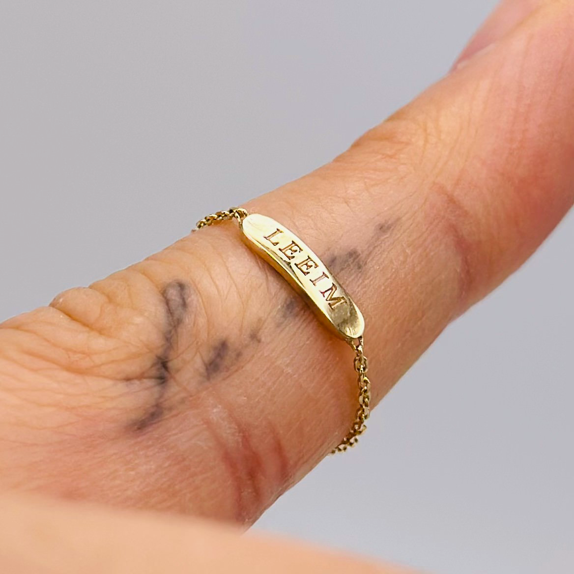 Custom Name Ring Golden Plate 14K Yellow Gold